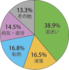 グラフ：「警察庁」令和元年における山岳遭難の概況